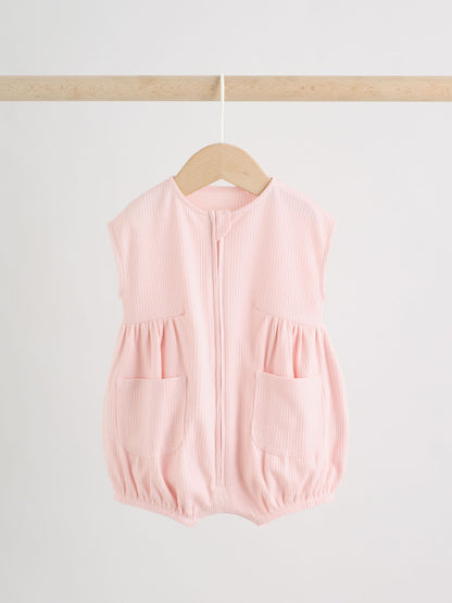 Pastel Colour Zip Through Baby Rompers 3 Pack image 3