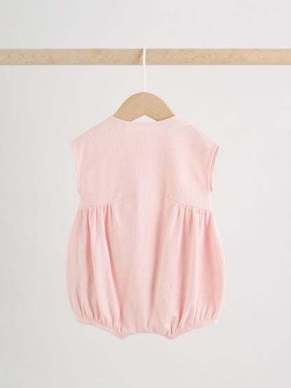 Pastel Colour Zip Through Baby Rompers 3 Pack image 4