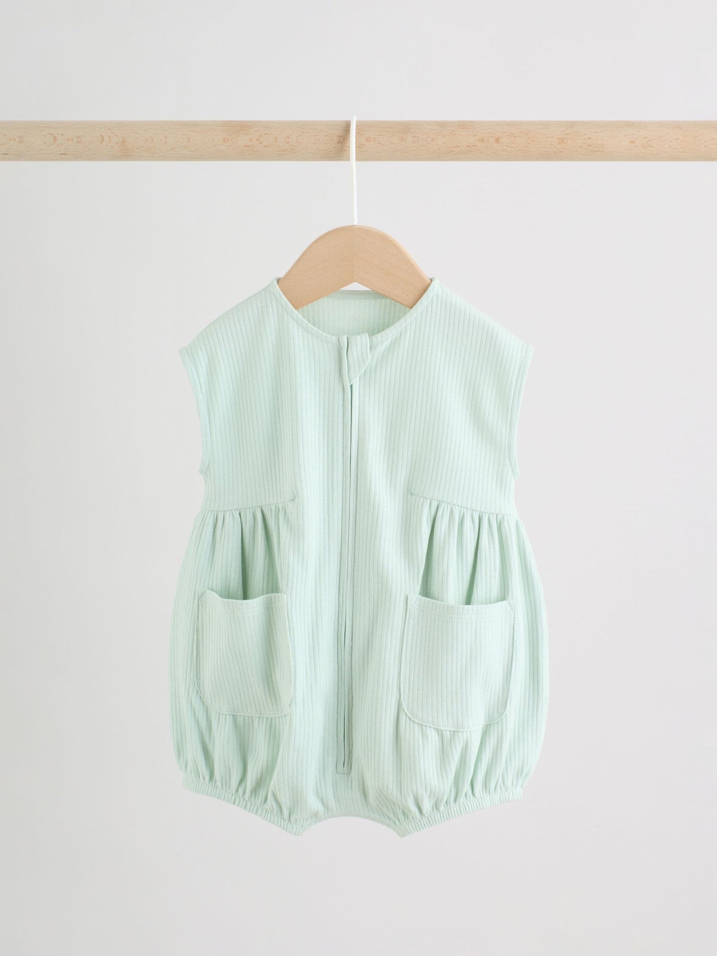 Pastel Colour Zip Through Baby Rompers 3 Pack image 5
