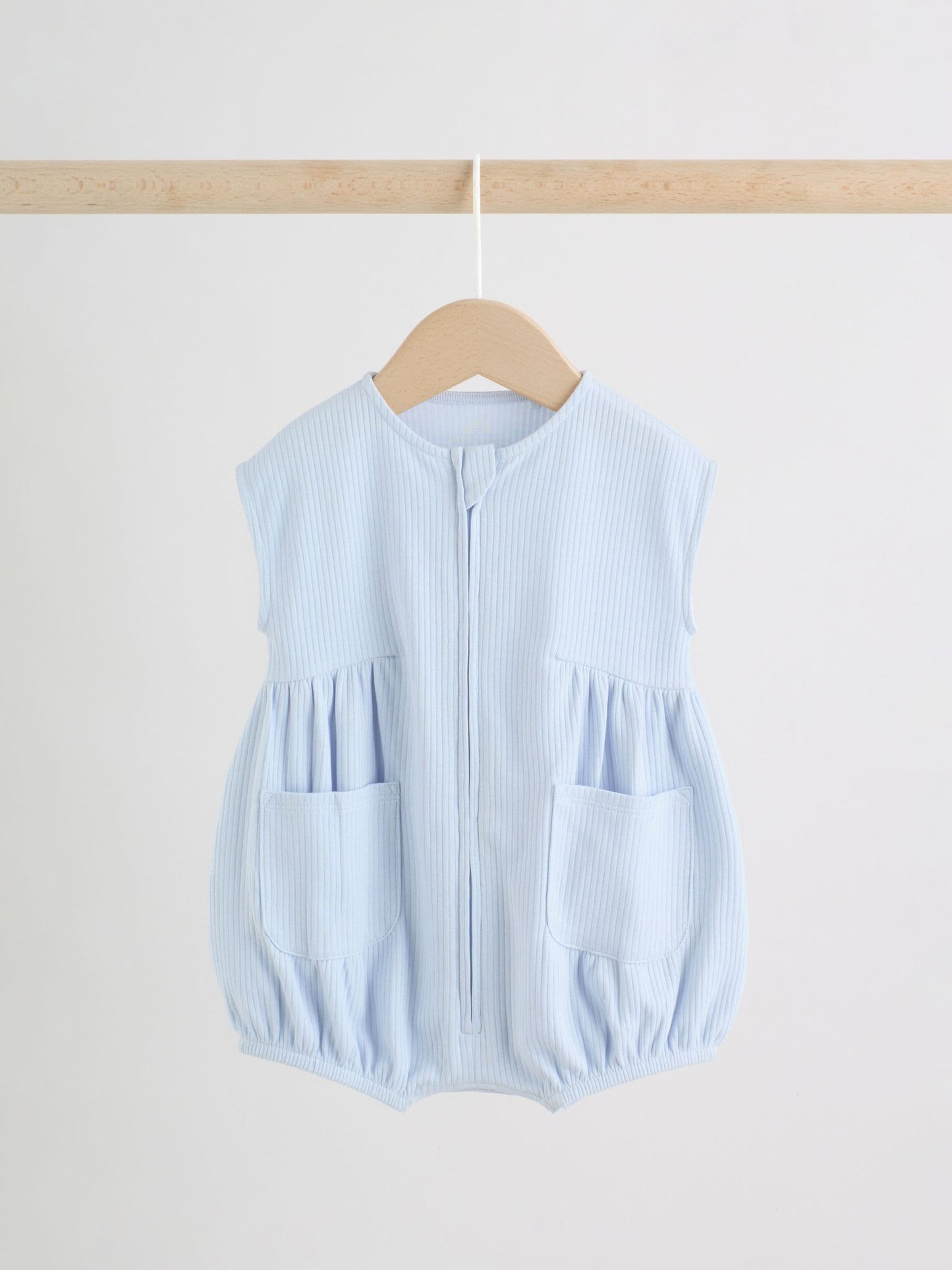Pastel Colour Zip Through Baby Rompers 3 Pack image 6