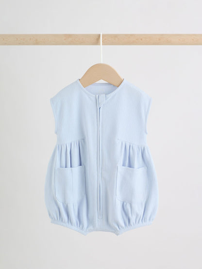Pastel Colour Zip Through Baby Rompers 3 Pack image 6