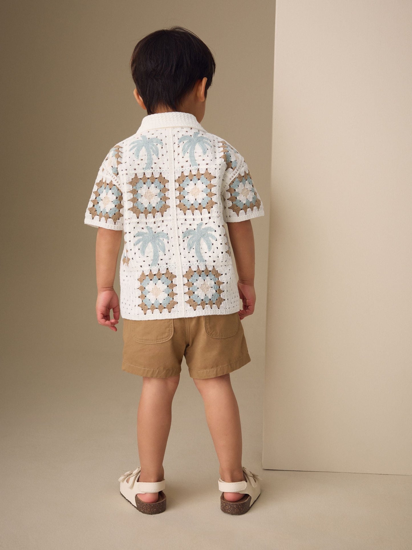 Dsiney Kidz - White Palms Crochet Knitted Short Sleeve Shirt (12mths-10yrs) image 3