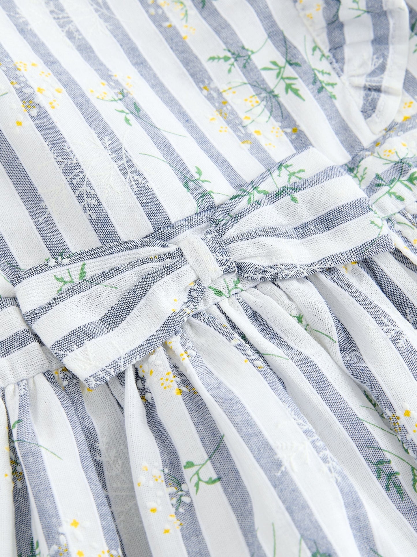 Blue Stripe Ruffle Sleeve Dress (3-16yrs) image 7