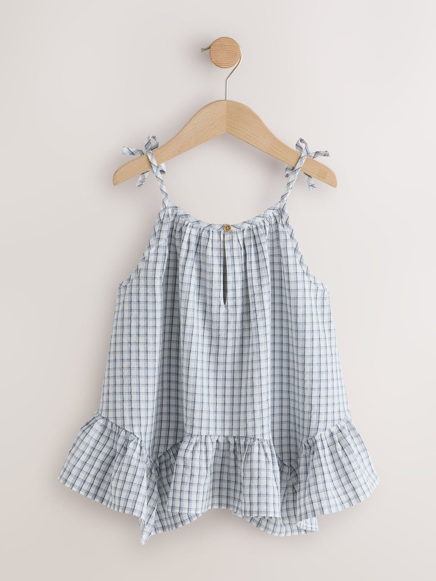 Dsiney Kidz - Blue Check Strappy Dippy Hem Blouse (3-16yrs) image 6