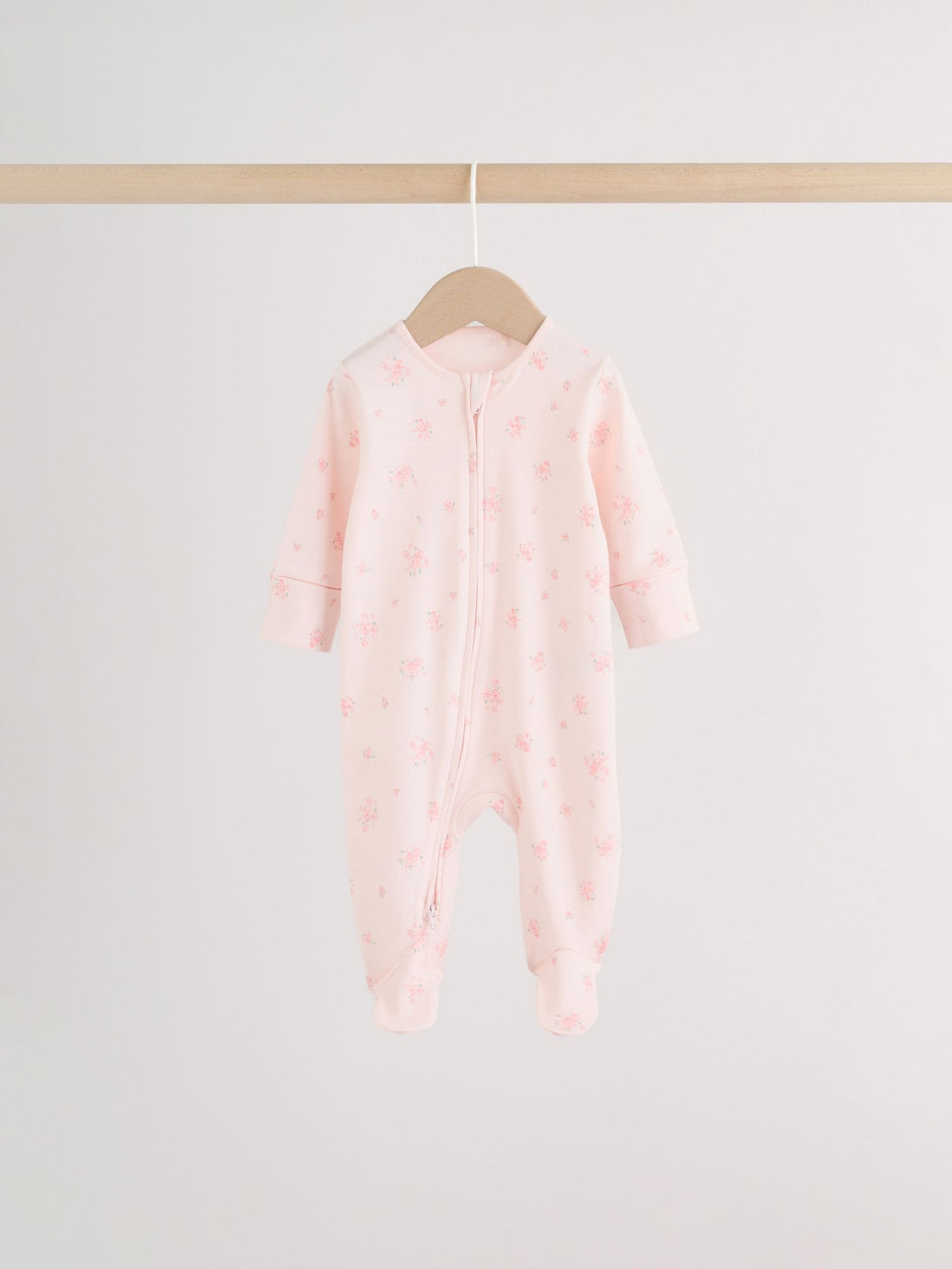 Pink Two Way Zip Baby Sleepsuit 4 Pack (0mths-2yrs) image 4
