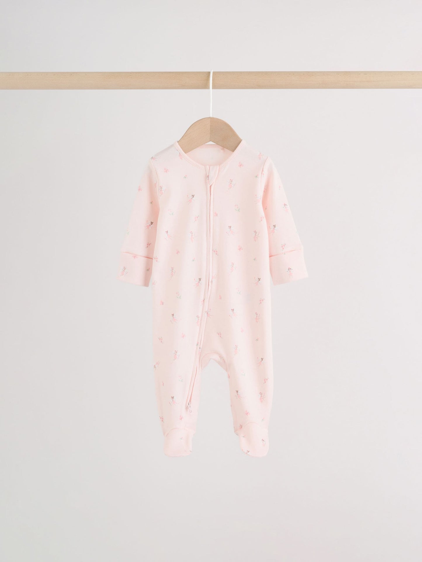 Pink Two Way Zip Baby Sleepsuit 4 Pack (0mths-2yrs) image 5