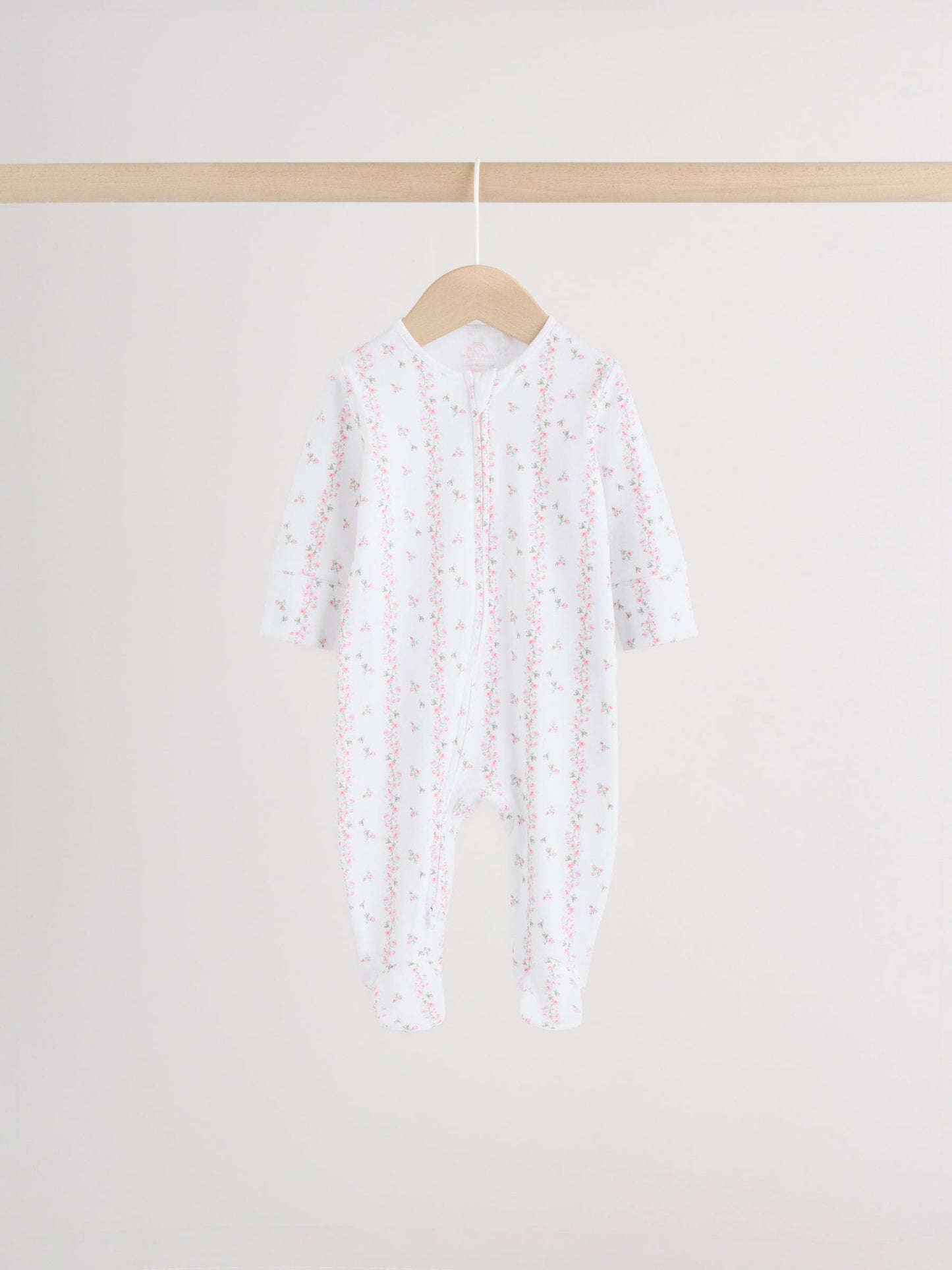 Pink Two Way Zip Baby Sleepsuit 4 Pack (0mths-2yrs) image 6