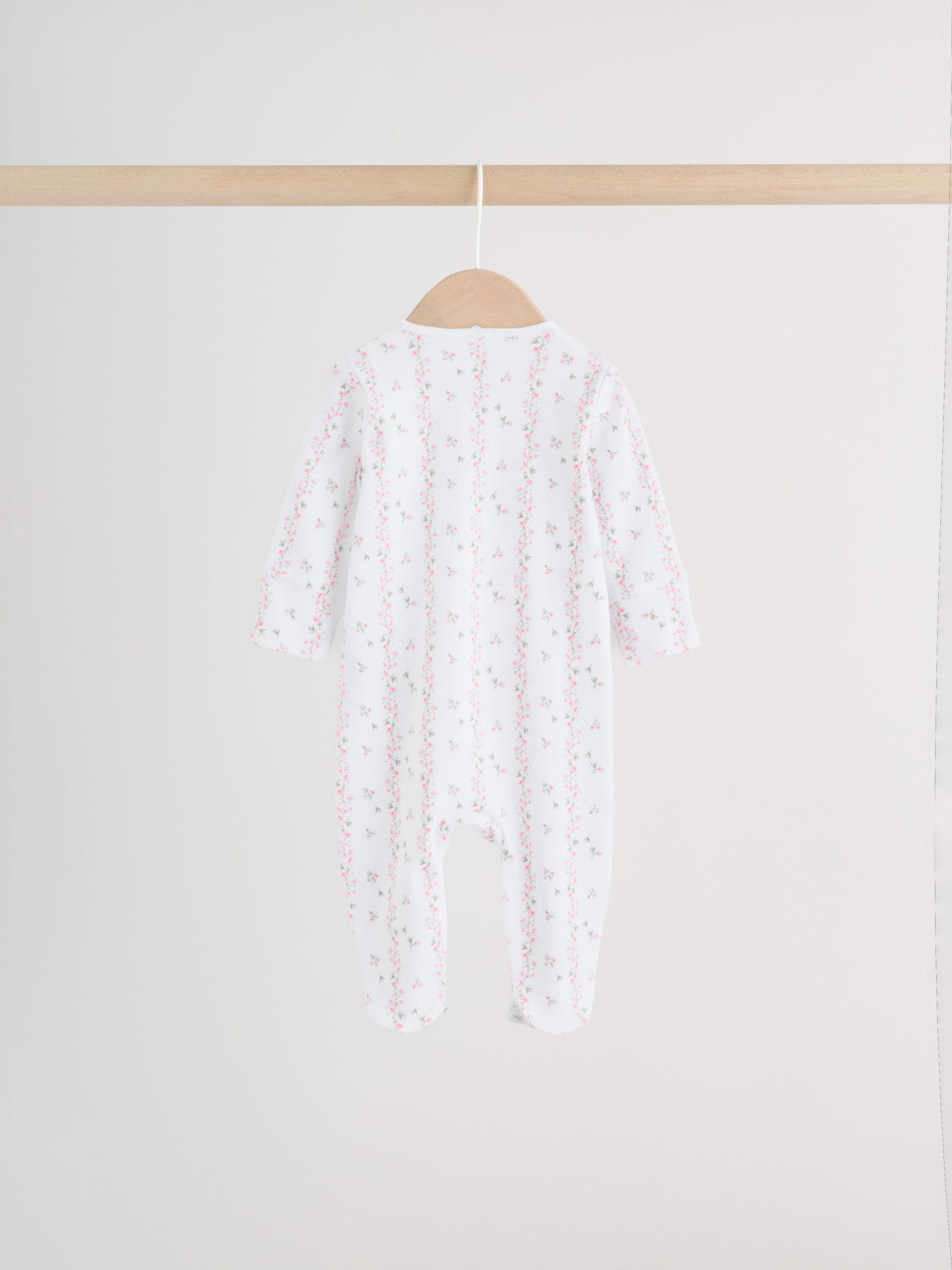 Pink Two Way Zip Baby Sleepsuit 4 Pack (0mths-2yrs) image 7