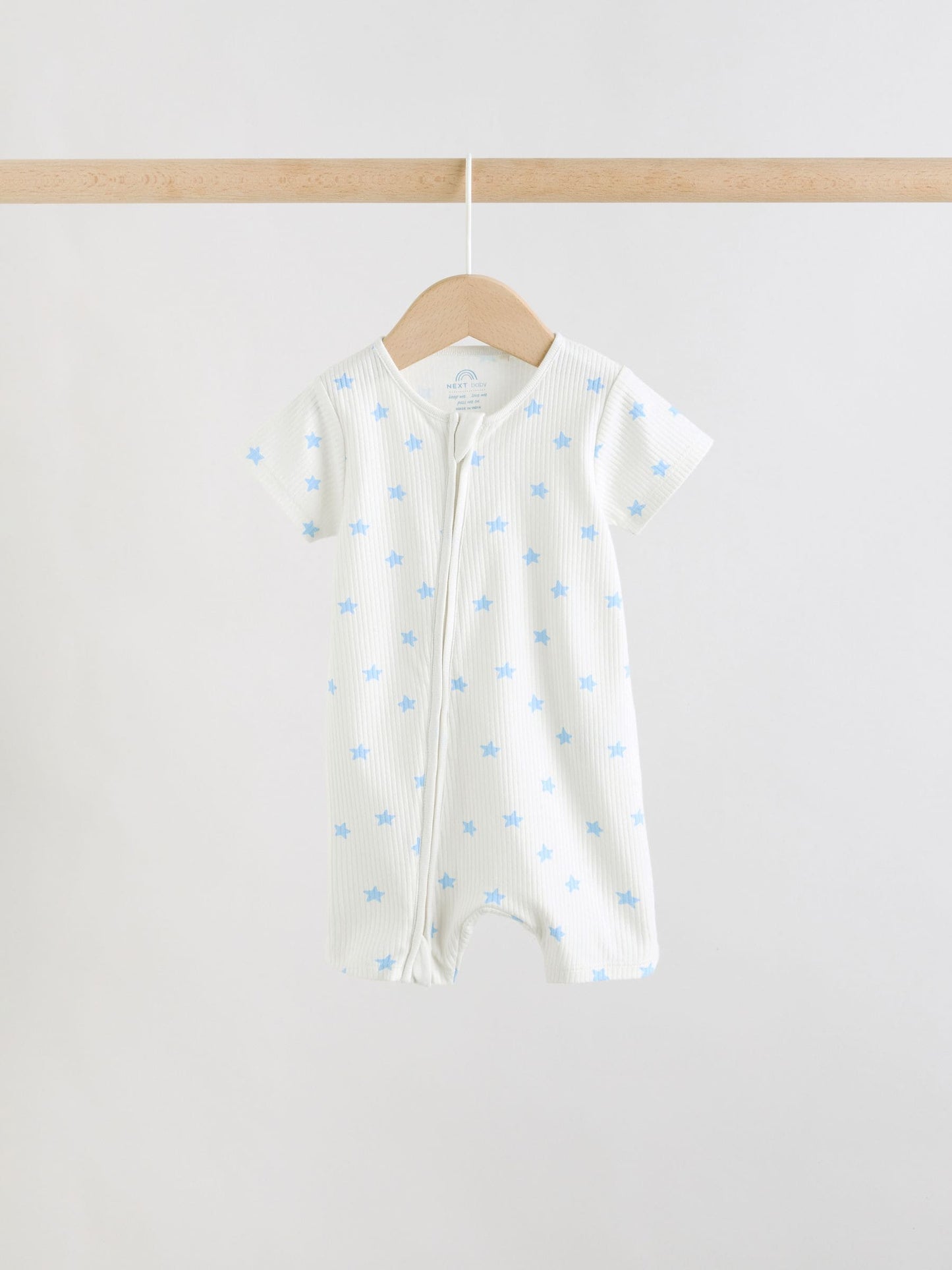 Blue Two Way Zip Baby Rompers 3 Pack (0mths-3yrs) image 3