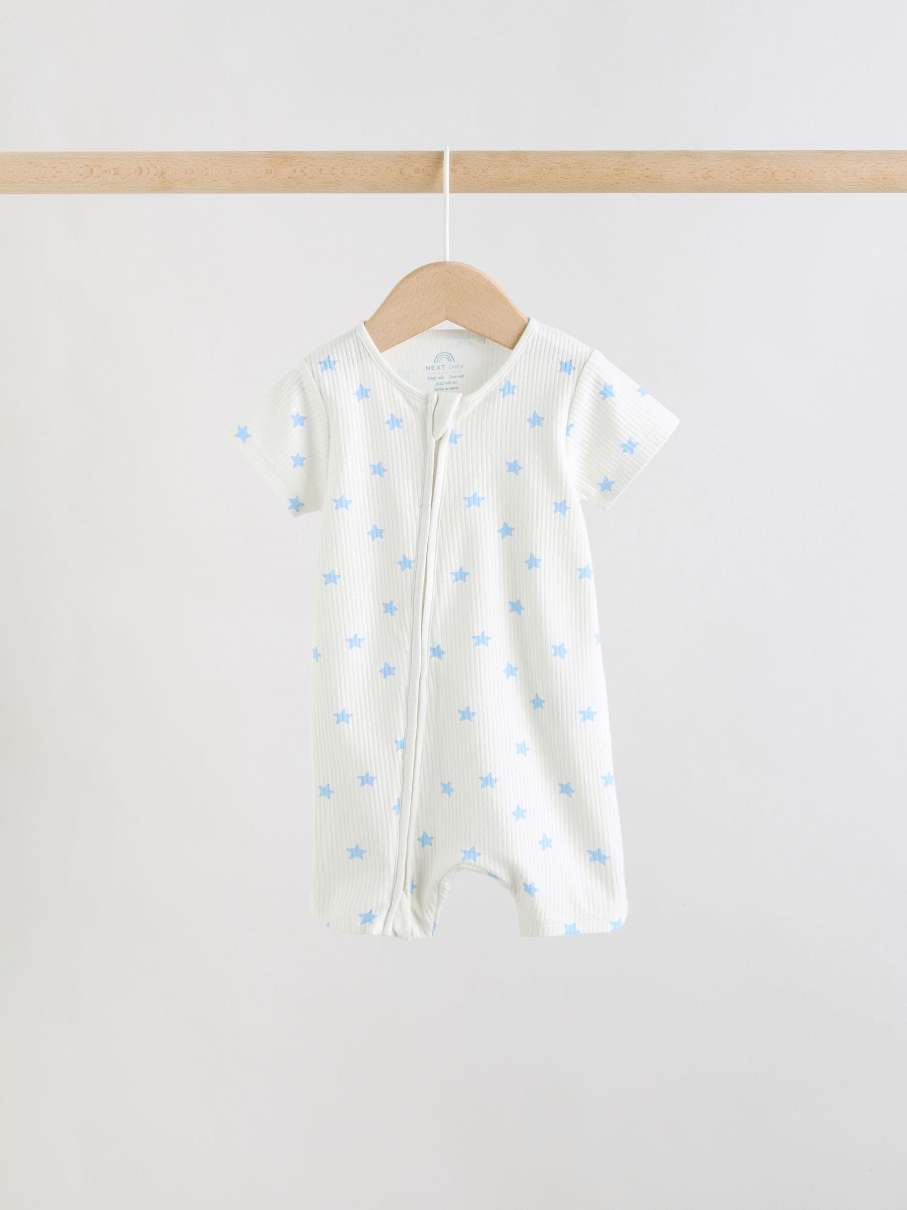 Blue Two Way Zip Baby Rompers 3 Pack (0mths-3yrs) image 3