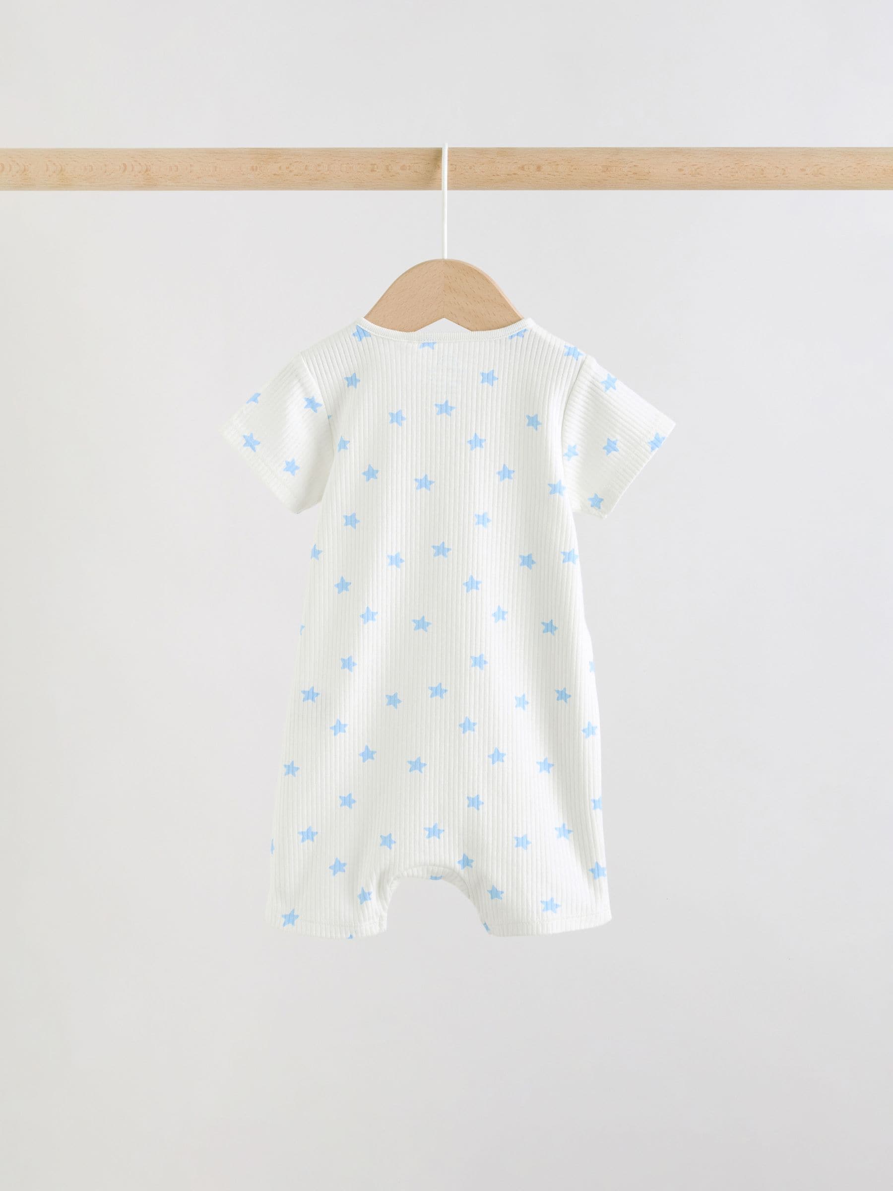 Blue Two Way Zip Baby Rompers 3 Pack (0mths-3yrs) image 4
