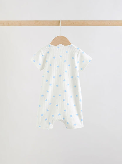 Blue Two Way Zip Baby Rompers 3 Pack (0mths-3yrs) image 4