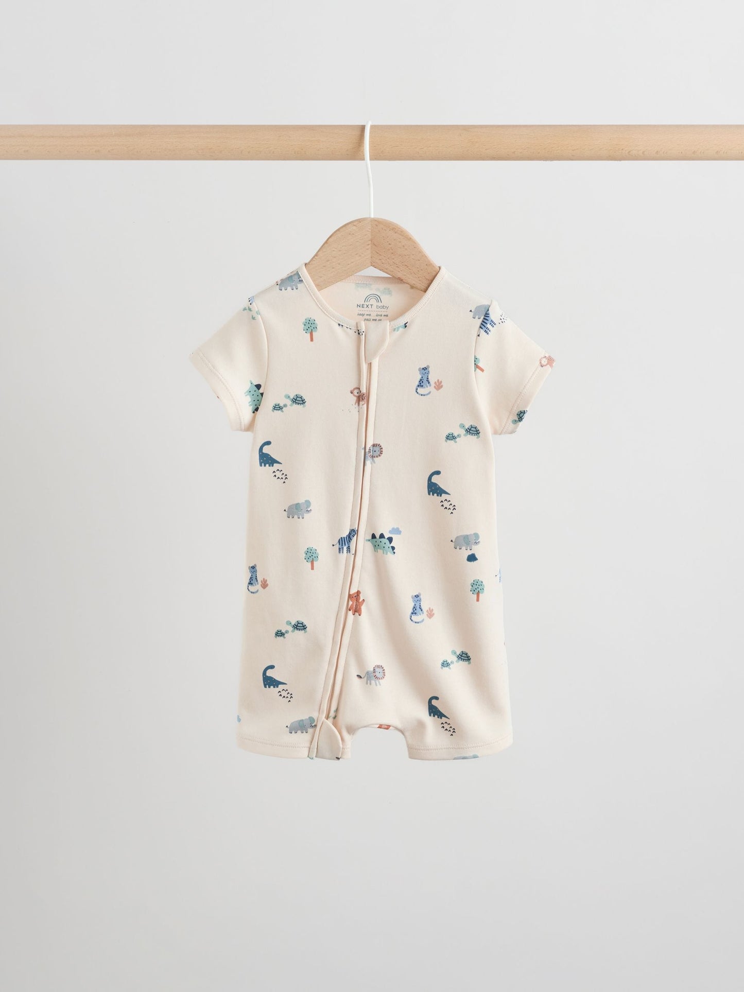 Teal Blue Two Way Zip Baby Rompers 3 Pack (0mths-3yrs) image 3