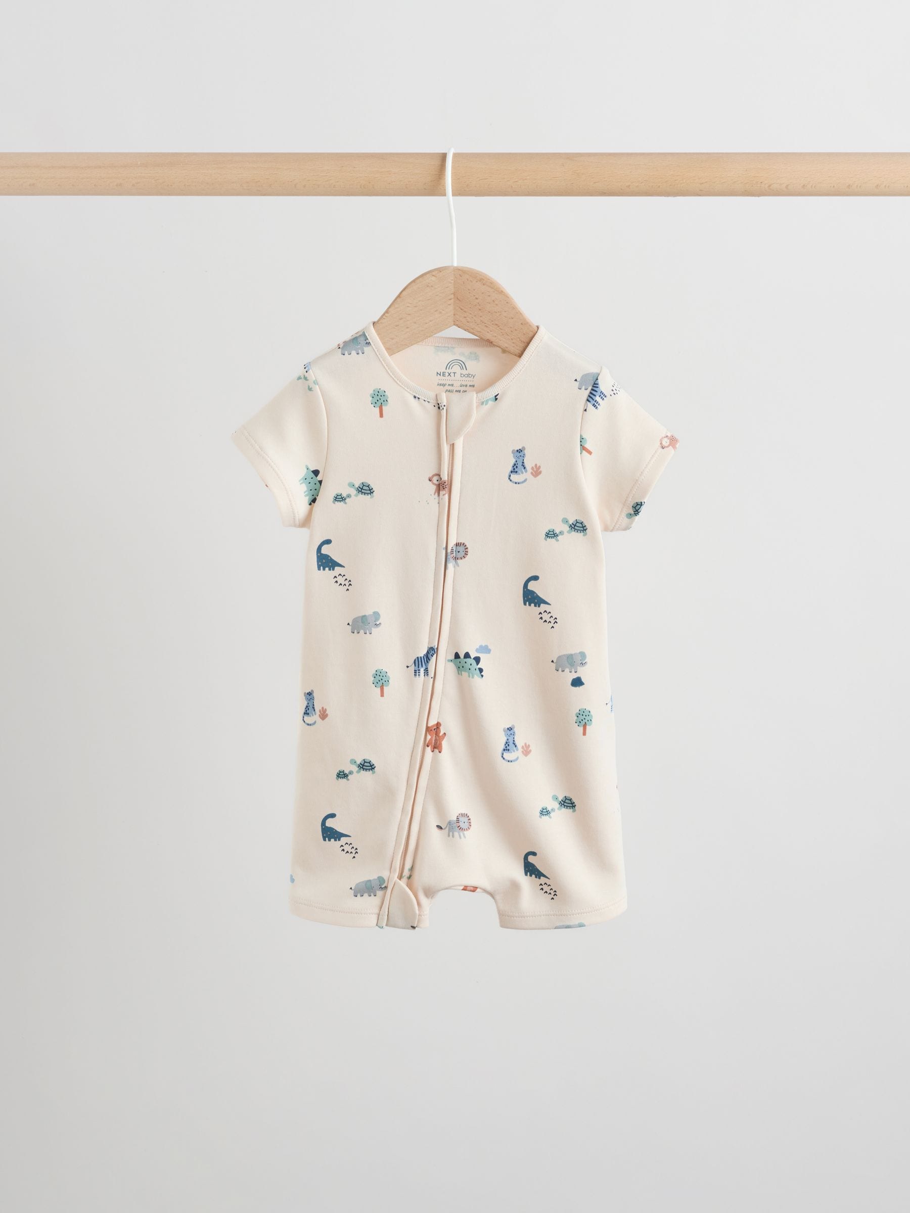 Teal Blue Two Way Zip Baby Rompers 3 Pack (0mths-3yrs) image 3