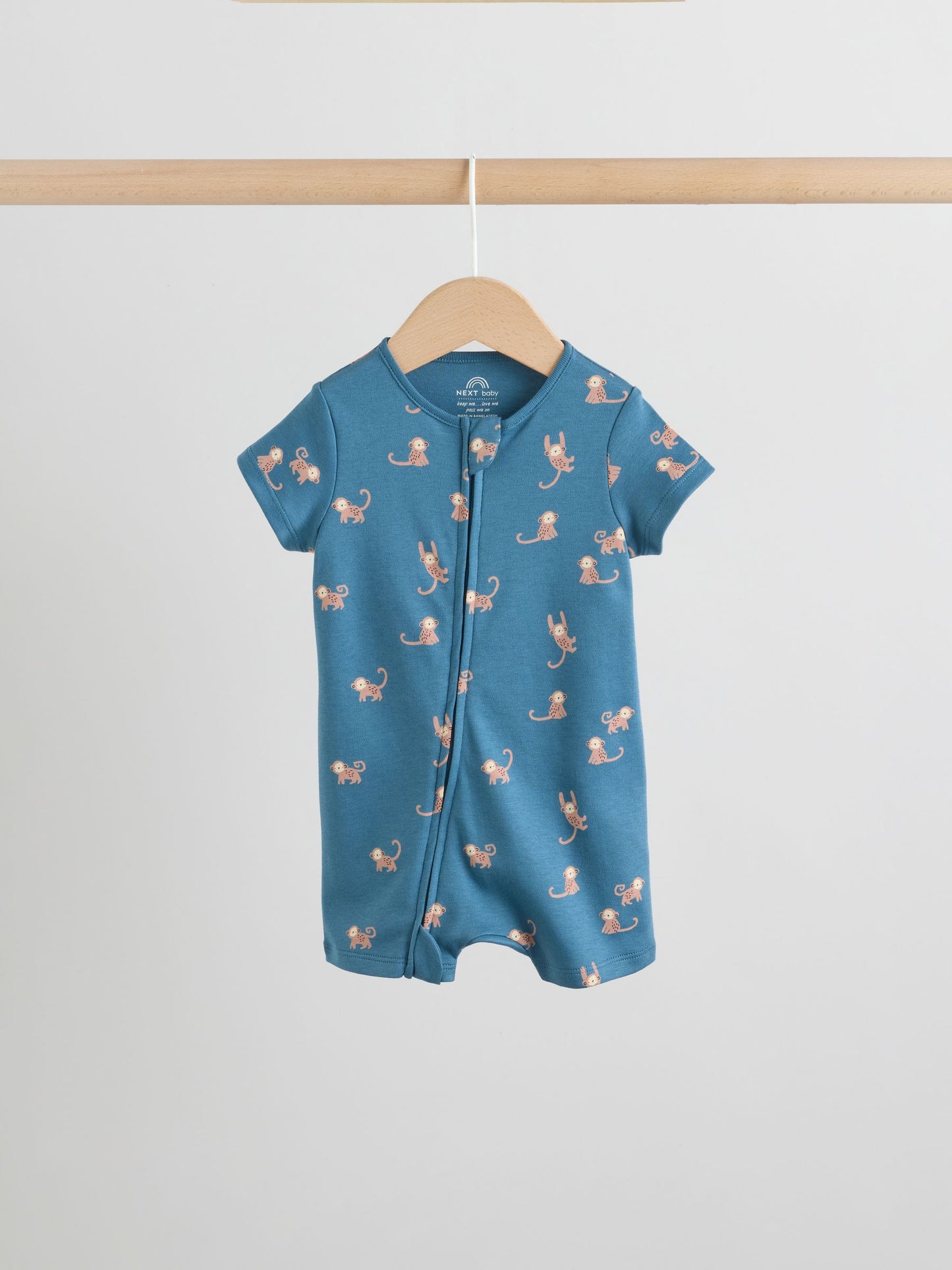 Teal Blue Two Way Zip Baby Rompers 3 Pack (0mths-3yrs) image 5