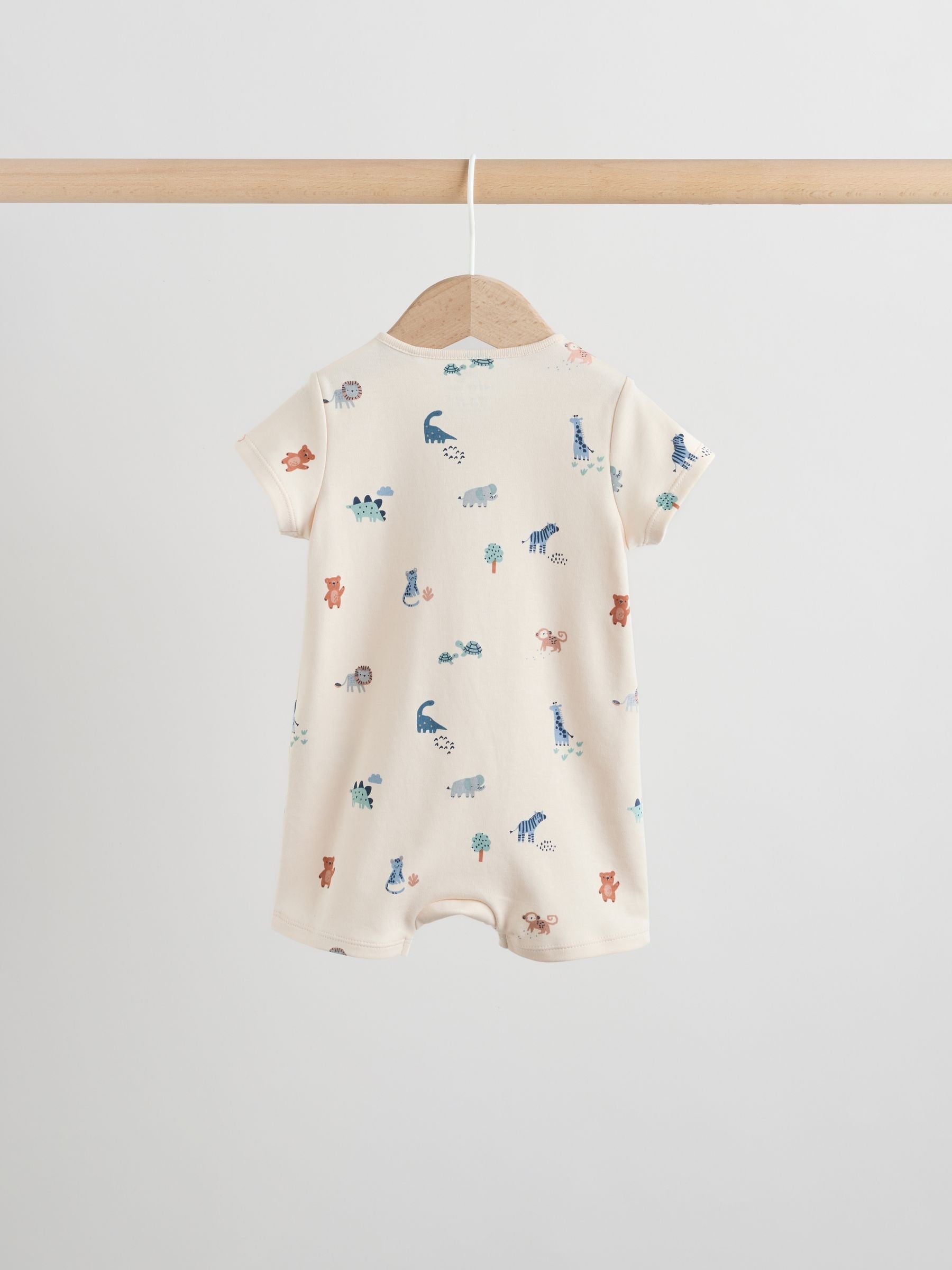 Teal Blue Two Way Zip Baby Rompers 3 Pack (0mths-3yrs) image 6