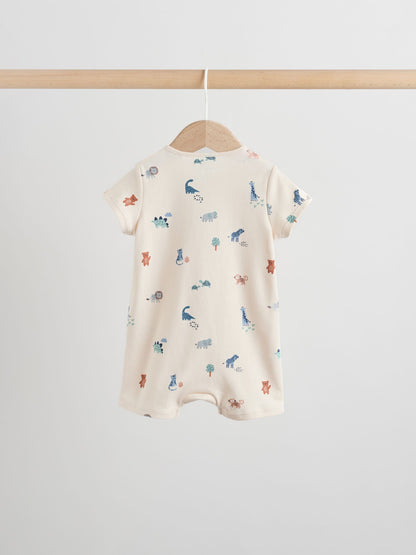 Teal Blue Two Way Zip Baby Rompers 3 Pack (0mths-3yrs) image 6