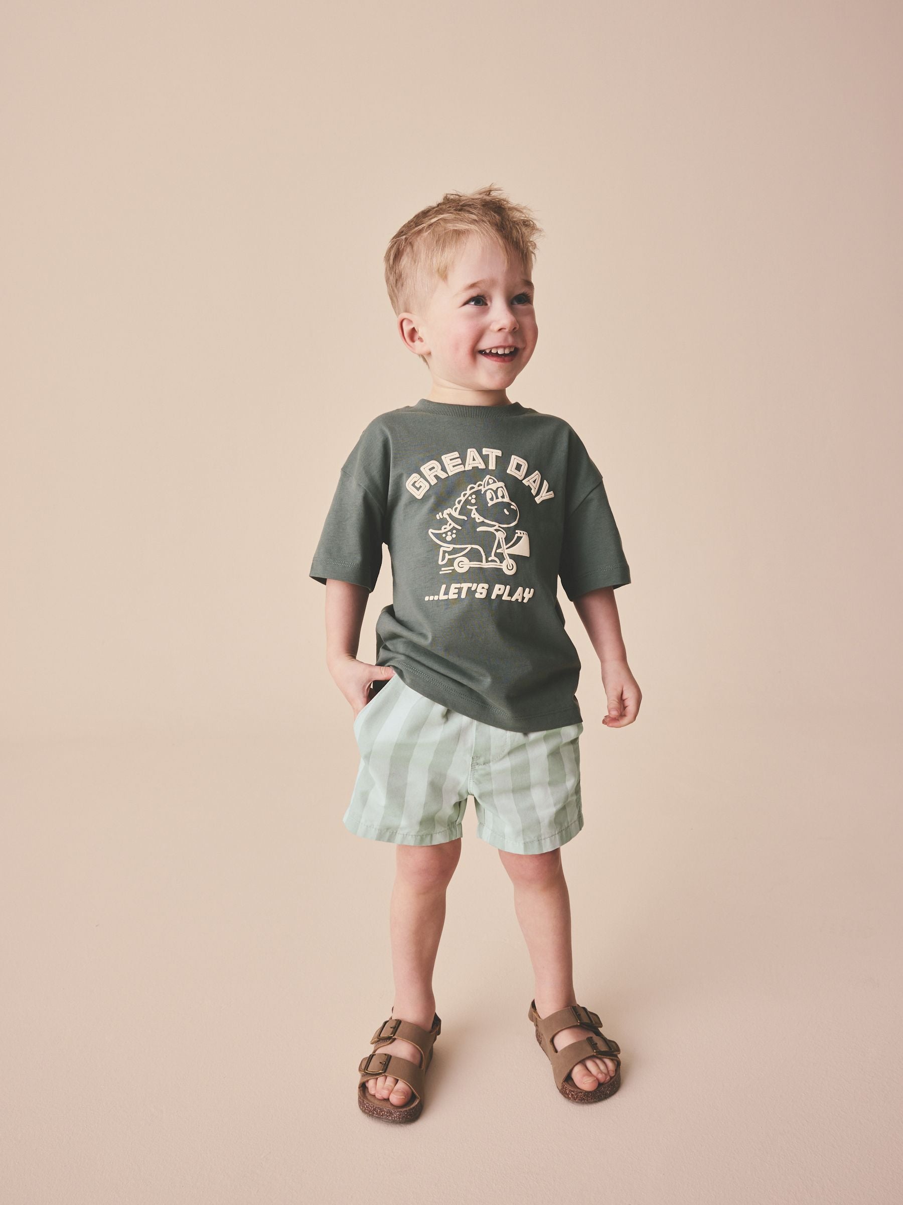 Dsiney Kidz - Mint Green Stripe Pull On Shorts (3mths-7yrs) image 2
