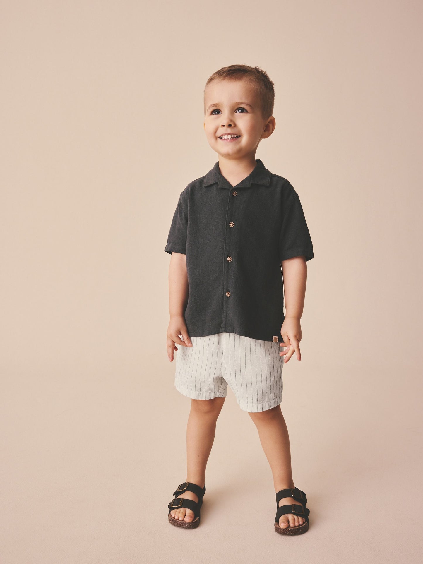 Dsiney Kidz - Ecru Stripe Linen Blend Pull On Shorts (3mths-7yrs) image 2