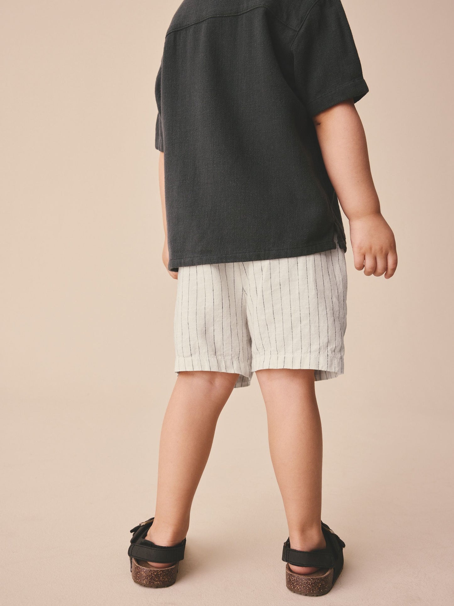 Dsiney Kidz - Ecru Stripe Linen Blend Pull On Shorts (3mths-7yrs) image 3