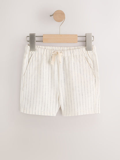 Dsiney Kidz - Ecru Stripe Linen Blend Pull On Shorts (3mths-7yrs) image 5