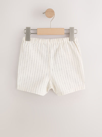 Dsiney Kidz - Ecru Stripe Linen Blend Pull On Shorts (3mths-7yrs) image 6