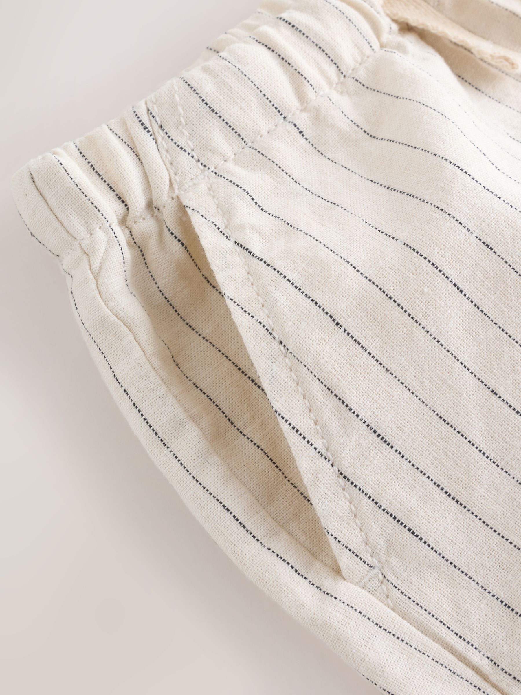Ecru Stripe Linen Blend Pull On Shorts (3mths-7yrs) image 8