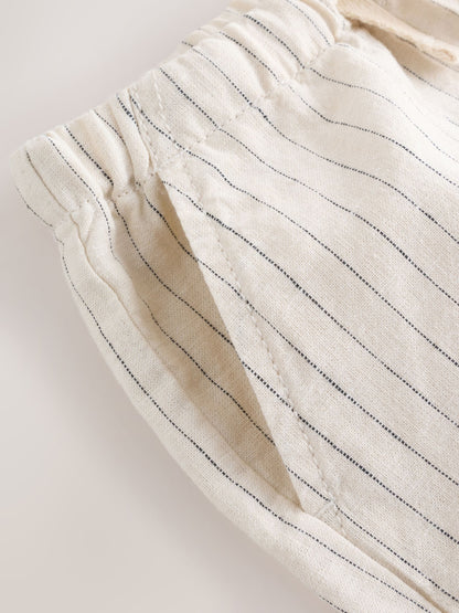 Dsiney Kidz - Ecru Stripe Linen Blend Pull On Shorts (3mths-7yrs) image 8