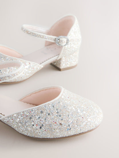 Ivory Glitter Standard Fit (F) Two Part Heeled Shoes image 5