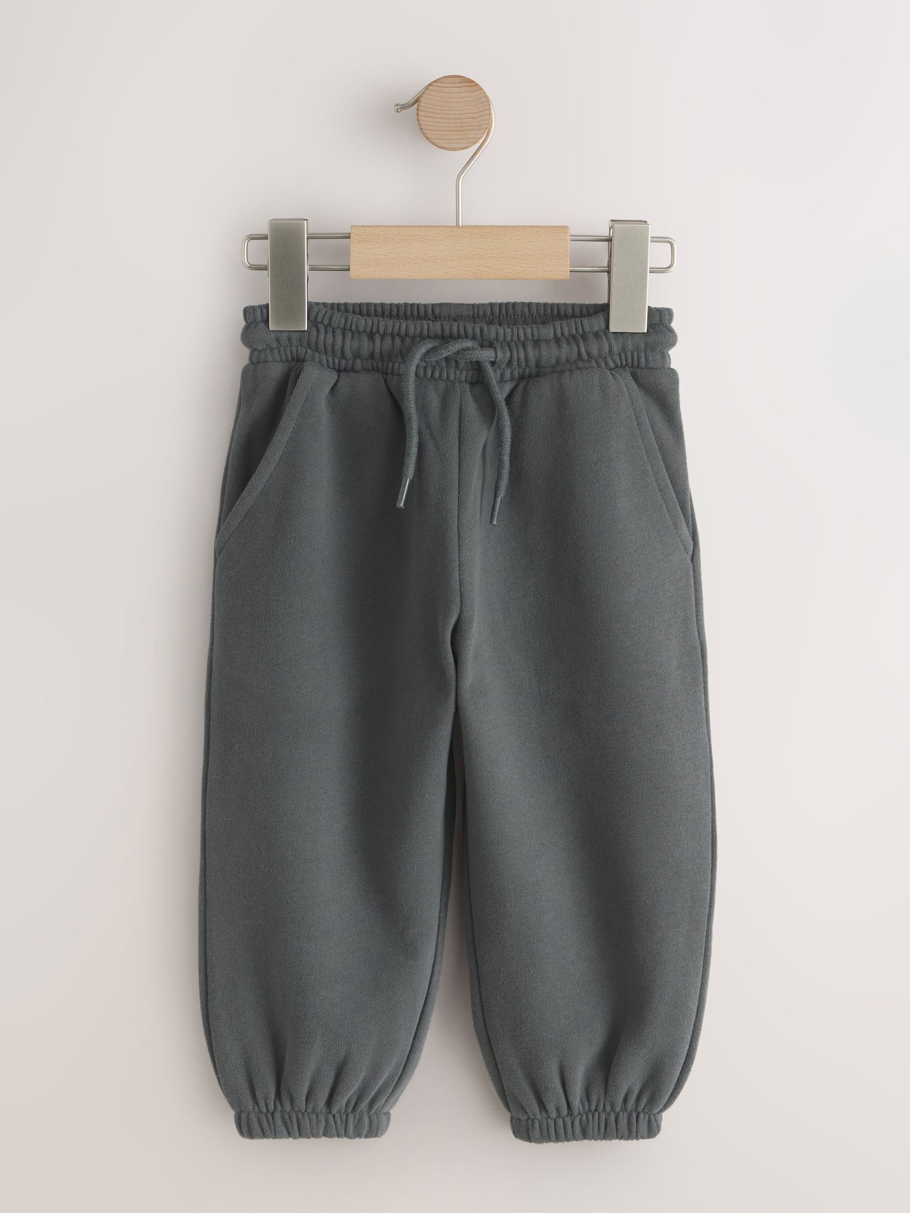 Charcoal Grey Regular Fit Soft Touch Jersey Joggers (3mths-7yrs) image 1