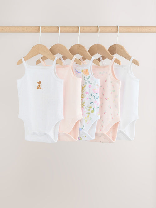 Pink Vest Baby Bodysuits 5 Pack image 1