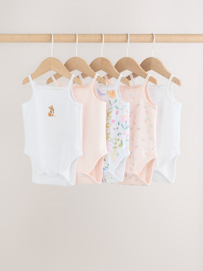 Pink Vest Baby Bodysuits 5 Pack image 1