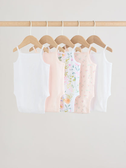 Pink Vest Baby Bodysuits 5 Pack image 6