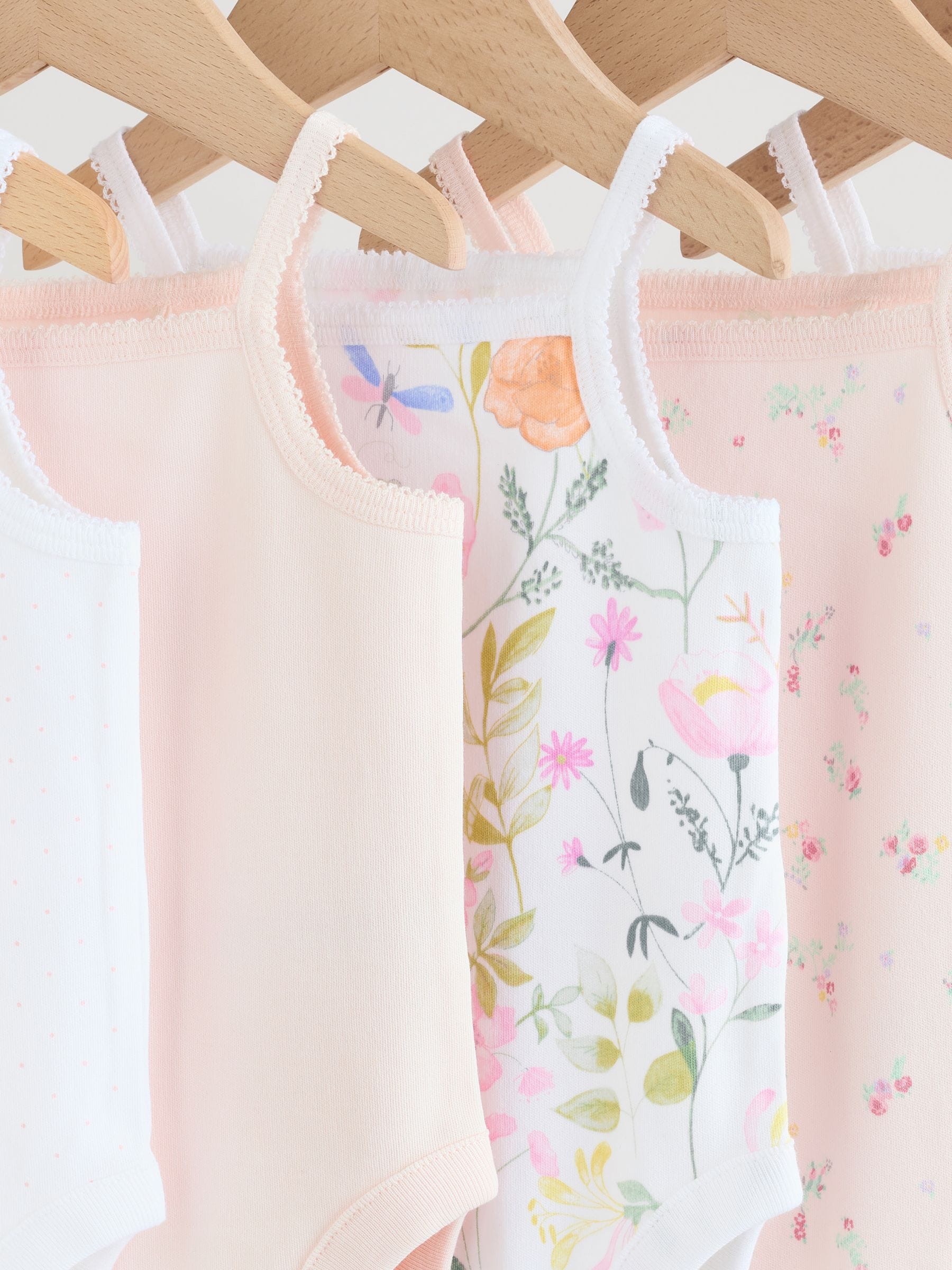 Pink Vest Baby Bodysuits 5 Pack image 8