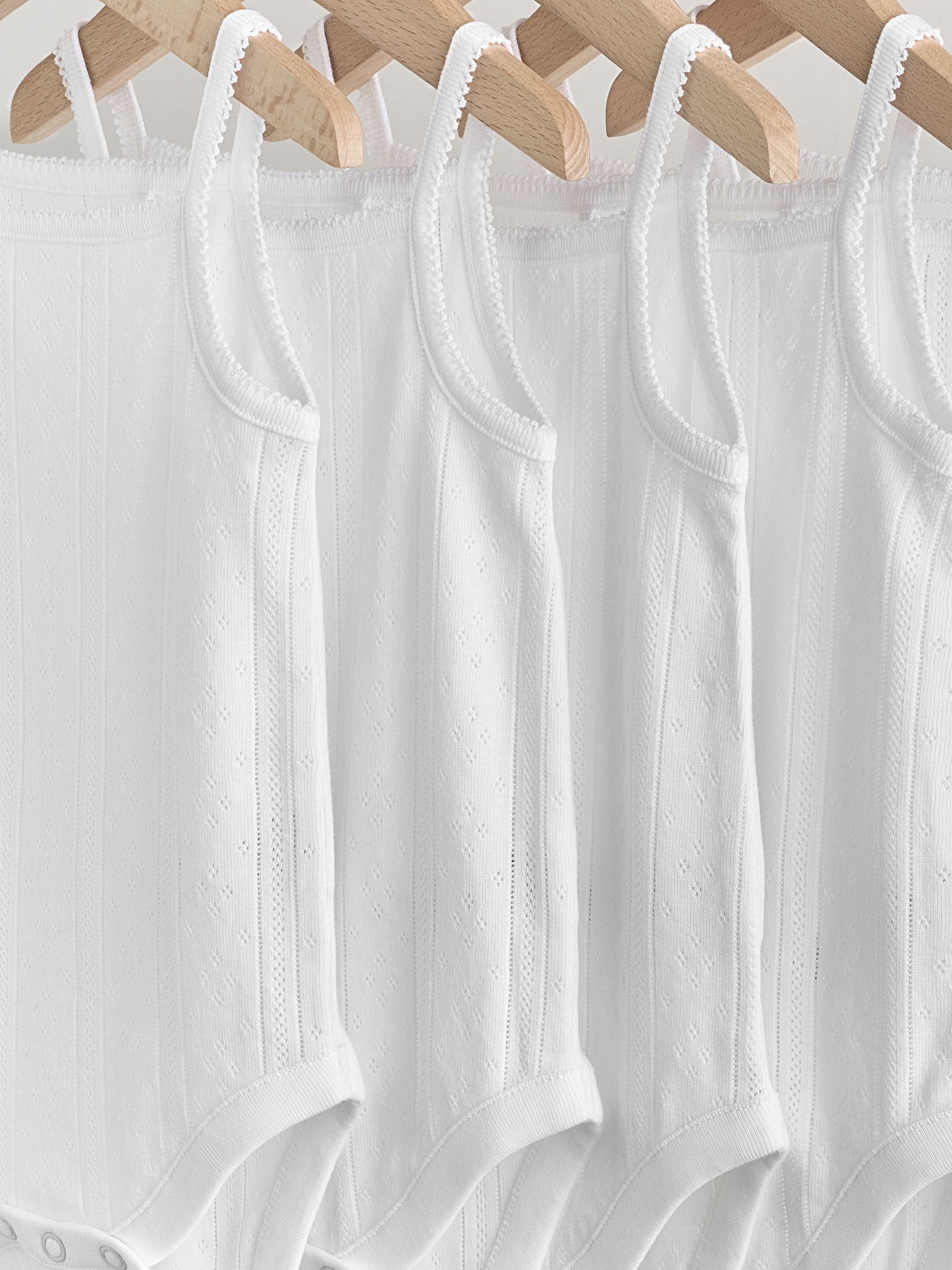 White Vest Baby Bodysuits 5 Pack image 9