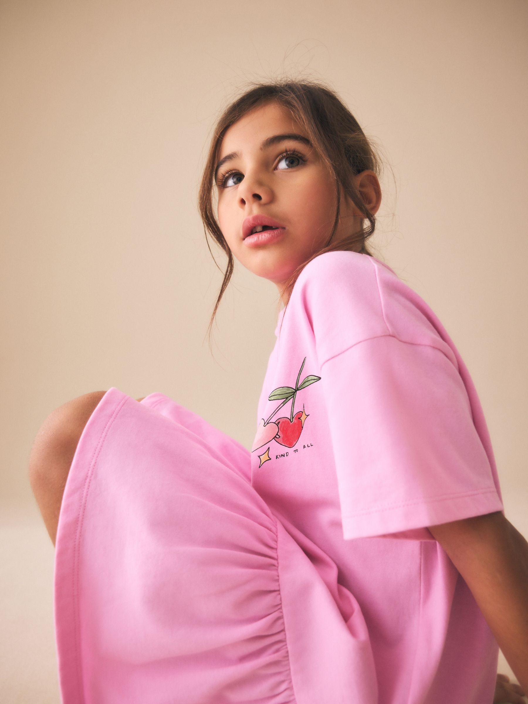 Pink Print T-Shirt Dress (3-16yrs) image 5