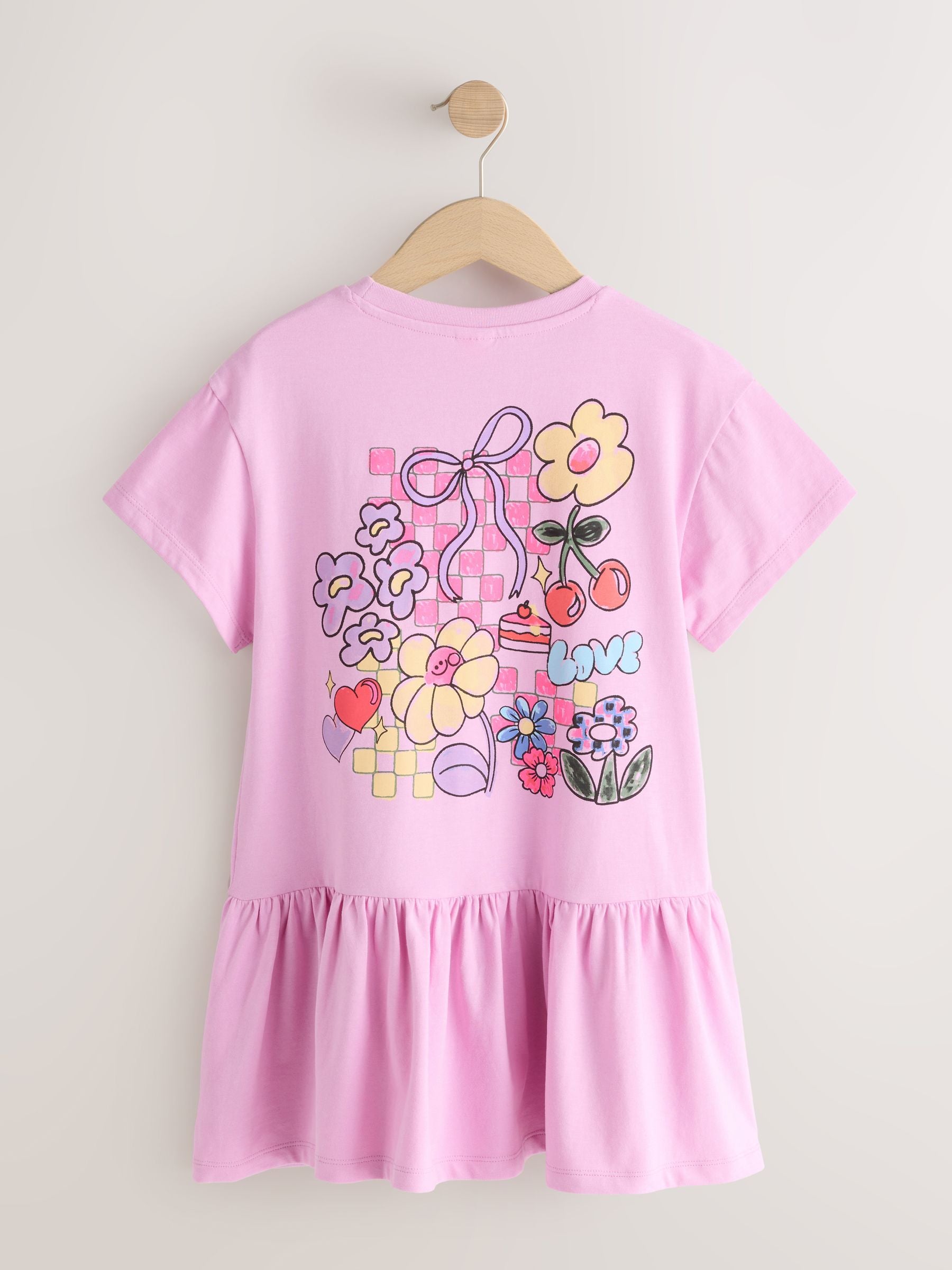 Pink Print T-Shirt Dress (3-16yrs) image 7