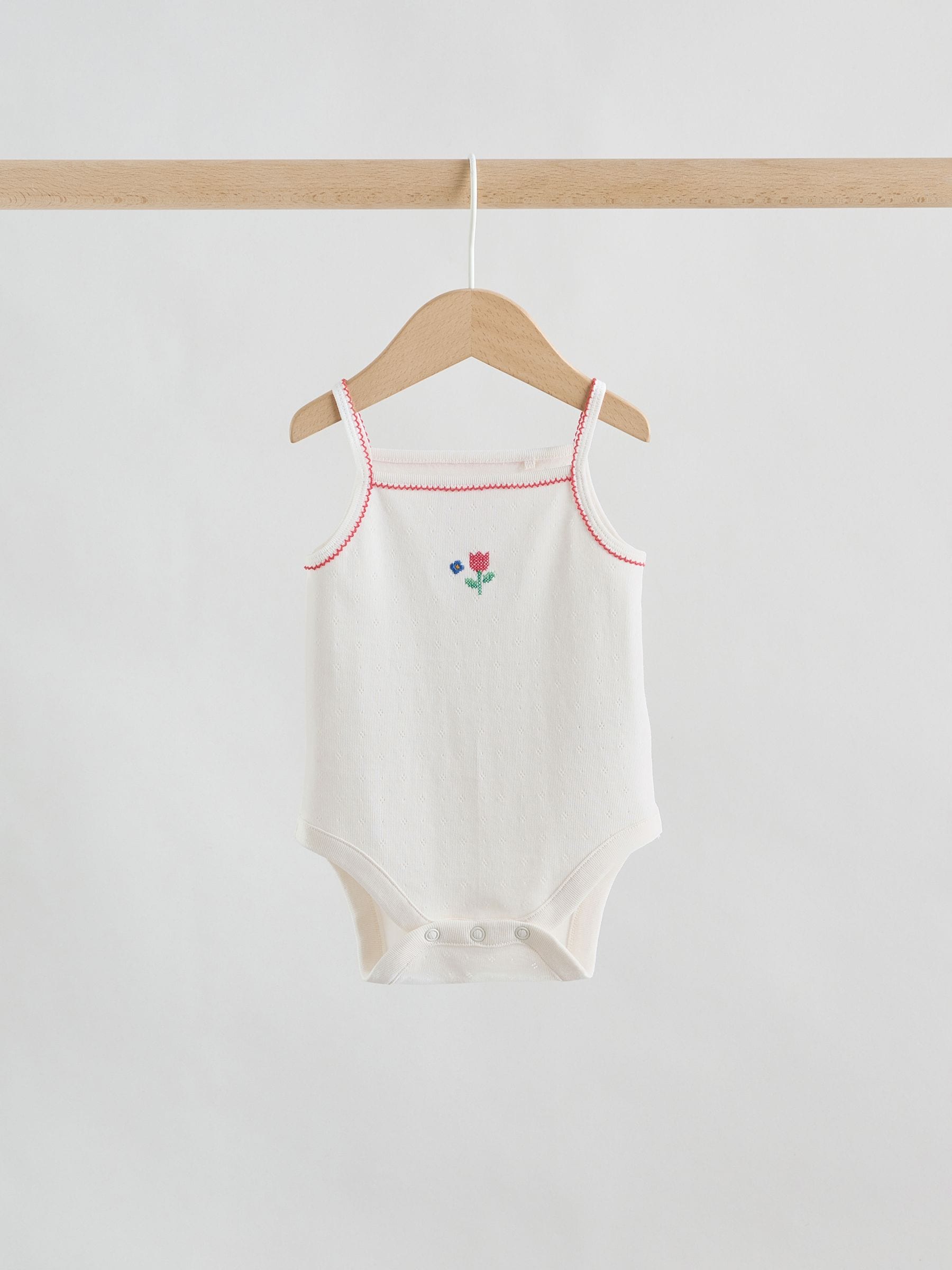 Cream Vest Baby Bodysuits 5 Pack image 3