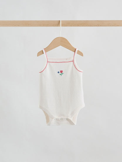 Cream Vest Baby Bodysuits 5 Pack image 3