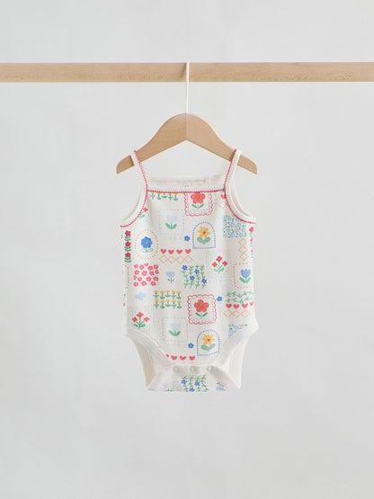 Cream Vest Baby Bodysuits 5 Pack image 6