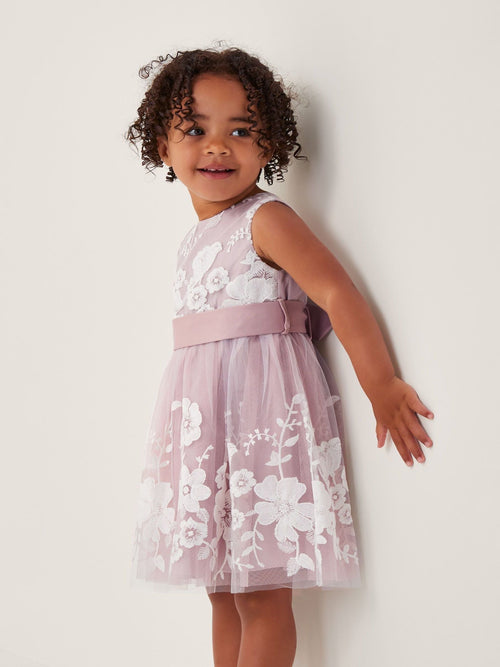 Monsoon Pink Baby Alicia Embroidered Lace Dress image 1