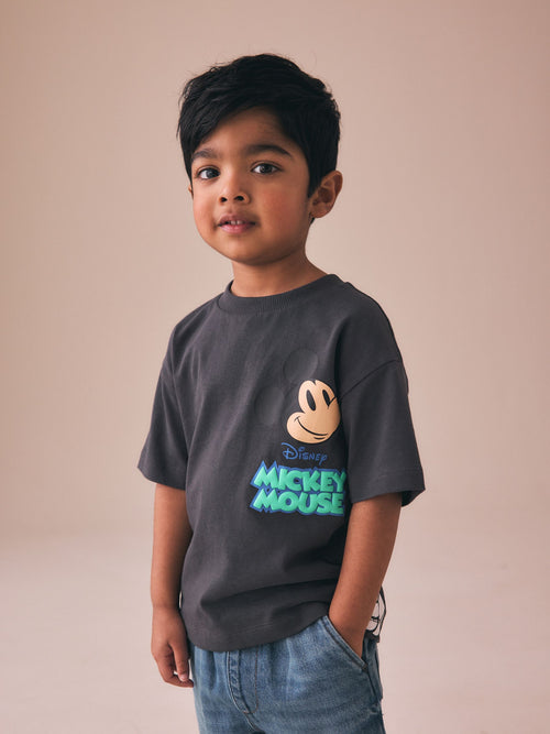Dark Grey Mickey Mouse Short Sleeve T-Shirt (3mths-8yrs) image 1