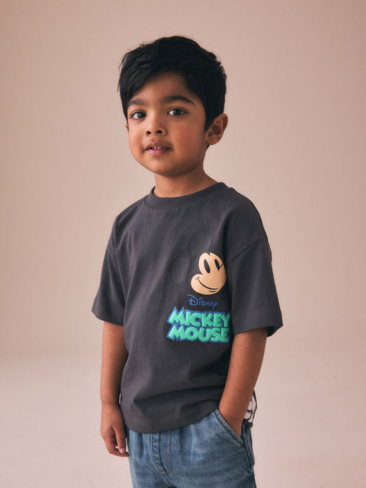 Dark Grey Mickey Mouse Short Sleeve T-Shirt (3mths-8yrs) image 1