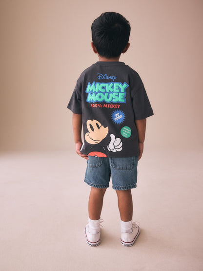 Dark Grey Mickey Mouse Short Sleeve T-Shirt (3mths-8yrs) image 3