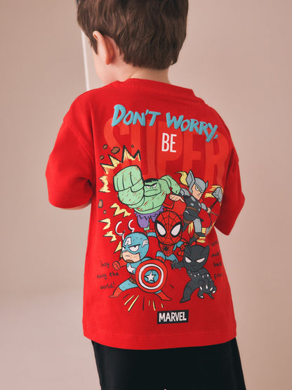 Red/Blue Marvel Short Sleeve Cotton T-Shirt (6mths-8yrs) image 1
