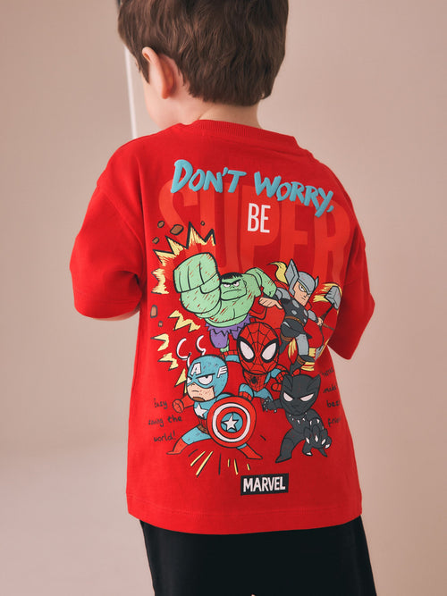 Red/Blue Marvel Short Sleeve Cotton T-Shirt (6mths-8yrs) image 1