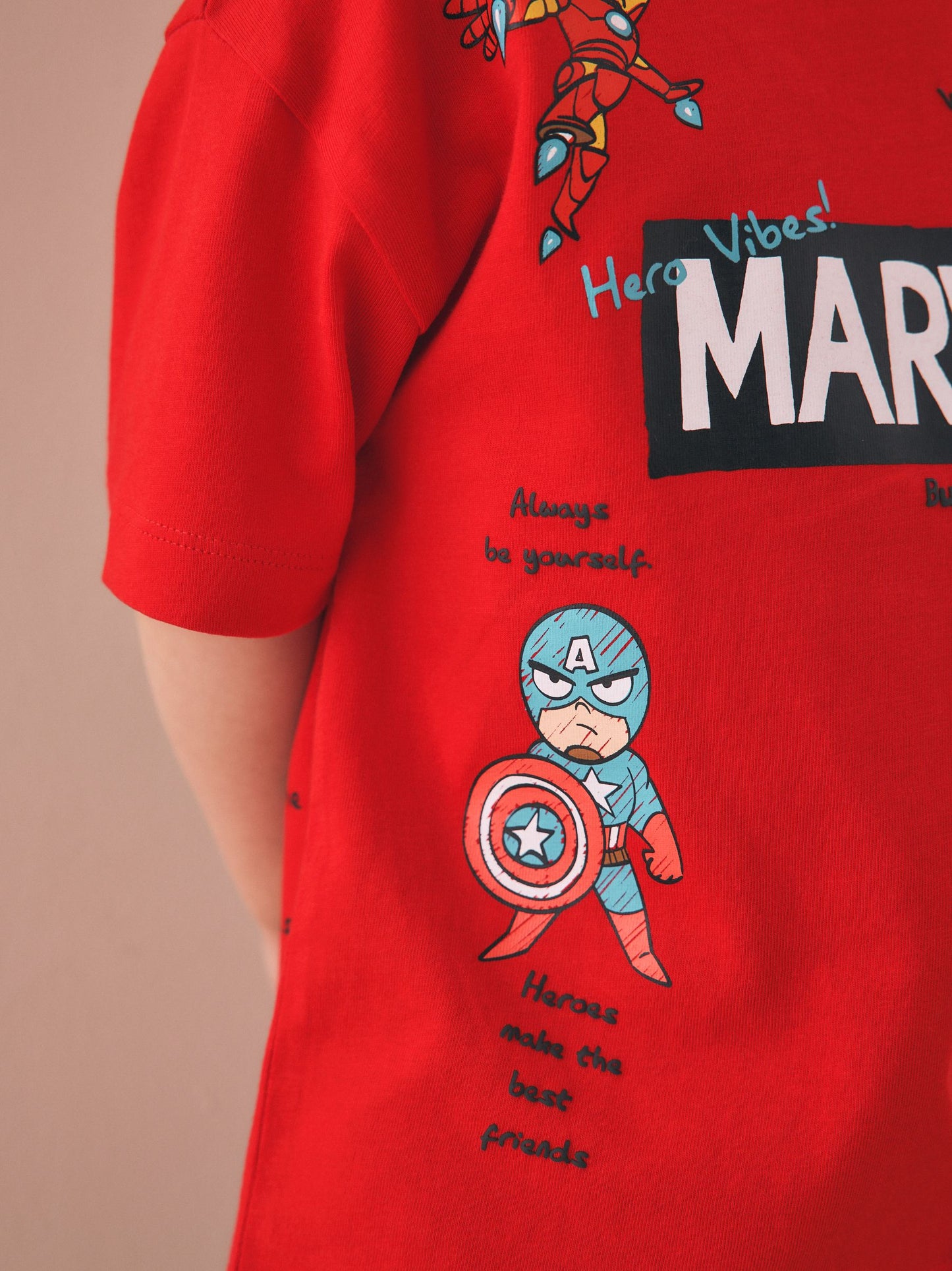Red/Blue Marvel Short Sleeve Cotton T-Shirt (6mths-8yrs) image 3