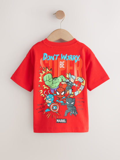 Red/Blue Marvel Short Sleeve Cotton T-Shirt (6mths-8yrs) image 4