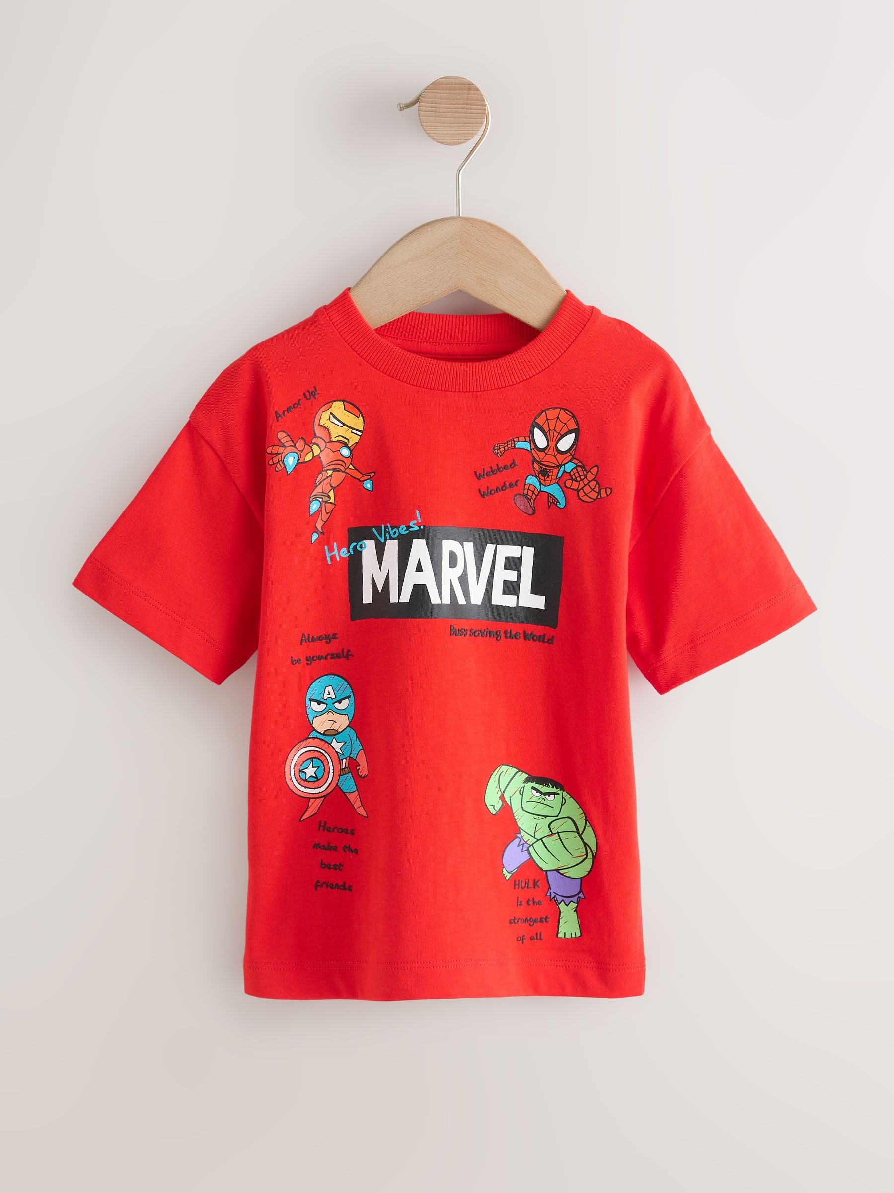 Red/Blue Marvel Short Sleeve Cotton T-Shirt (6mths-8yrs) image 5