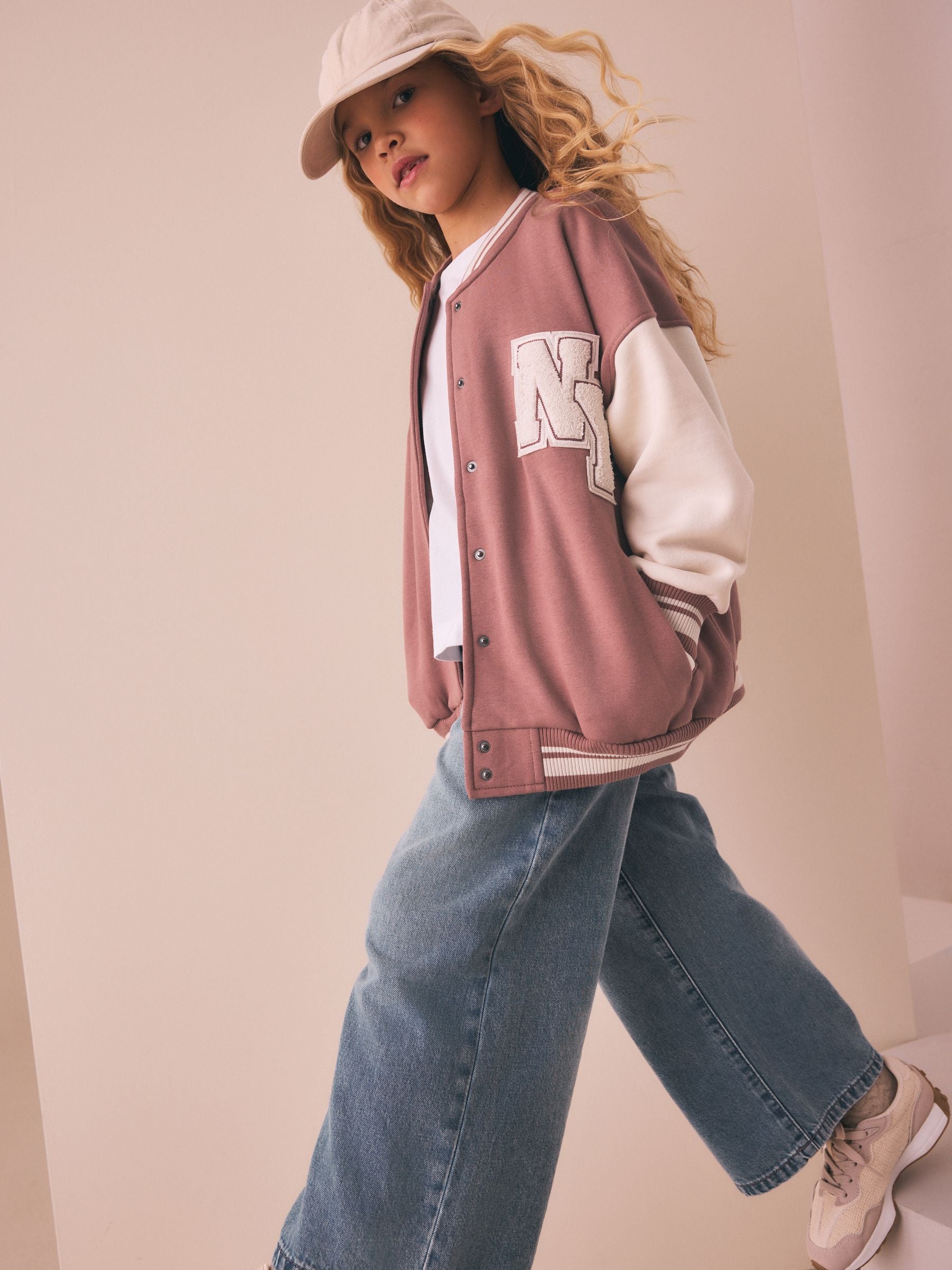 Dsiney Kidz - Brown/Cream Varsity Embroidered Jacket (3-16yrs) image 1